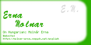 erna molnar business card