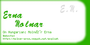 erna molnar business card